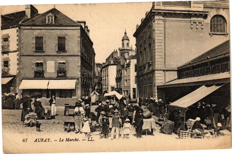 Carte postale ancienne Auray - Le Marche à Auray