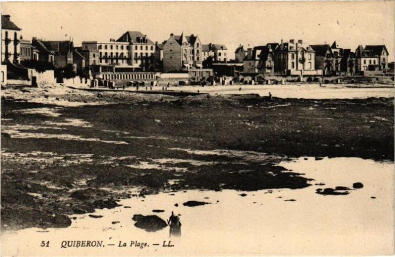 Carte postale ancienne Quiberon - La Plage à Quiberon
