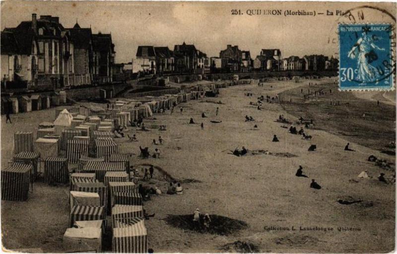 Carte postale ancienne Quiberon - La Plage à Quiberon