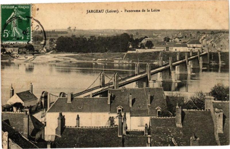 Carte postale ancienne Jargeau - Panorama de la Loire à Jargeau