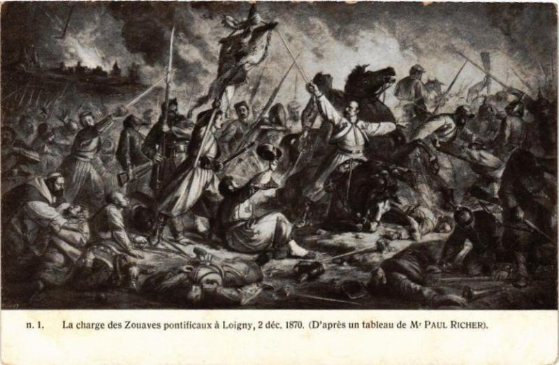Carte postale ancienne La Charge de Zouaves