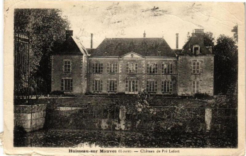 Carte postale ancienne Huisseau sur Mauves - Chateau de Pre Lefort à Huisseau-sur-Mauves