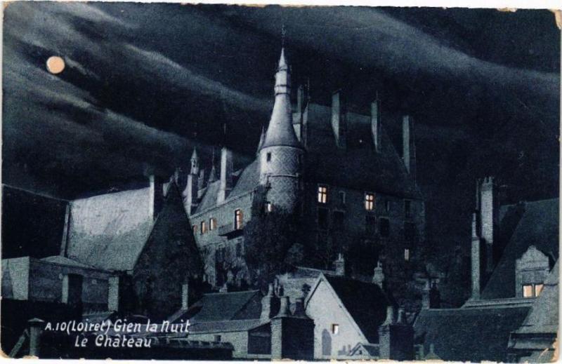 Carte postale ancienne Gien la Nuit - Le Chateau