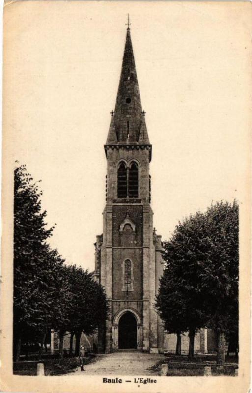 Carte postale ancienne Baule - L'Eglise à Baule