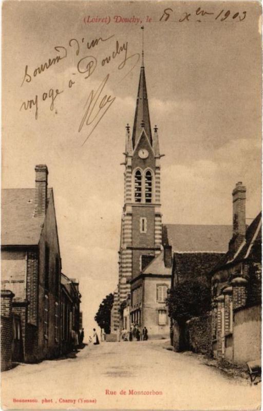 Carte postale ancienne Douchy-Rue de Montcorbon