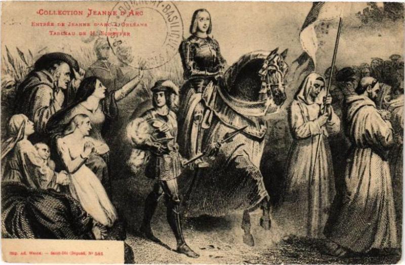 Carte postale ancienne Entrée de Jeanne d'Arc a Orleans
