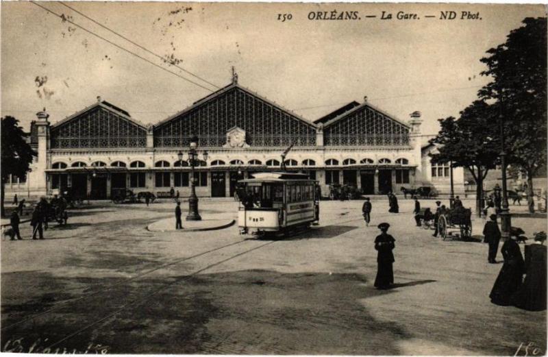 Carte postale ancienne Orleans - La Gare à Orléans