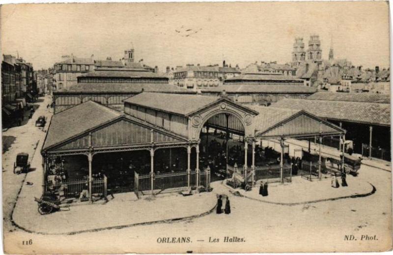 Carte postale ancienne Orleans-Les Halles