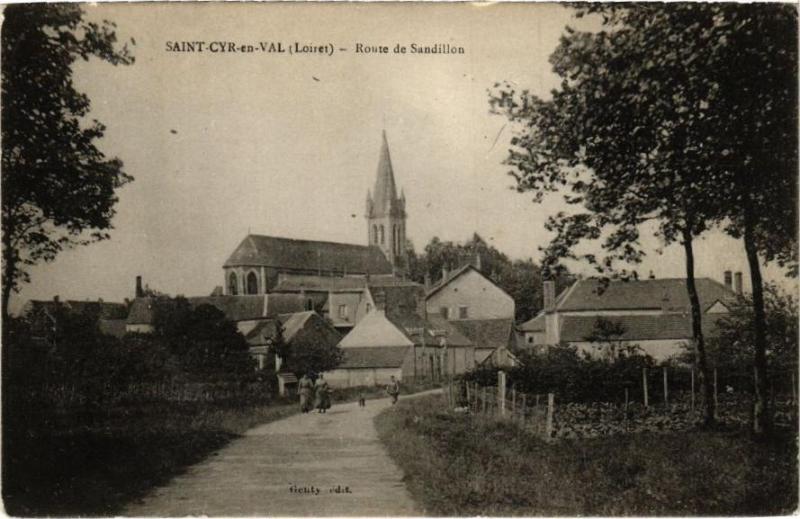 Carte postale ancienne Saint-Cyr-en-Val-Route de Sandillon à Saint-Cyr-en-Val