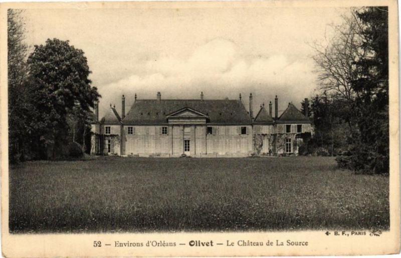 Carte postale ancienne Env. d'Orleans - Olivet - Le Chateau de La Source à Olivet