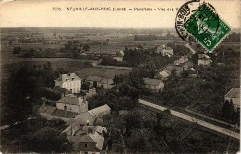 Carte postale ancienne Neuville-aux-Bois - Panorama - Vue des Villes à Neuville-aux-Bois