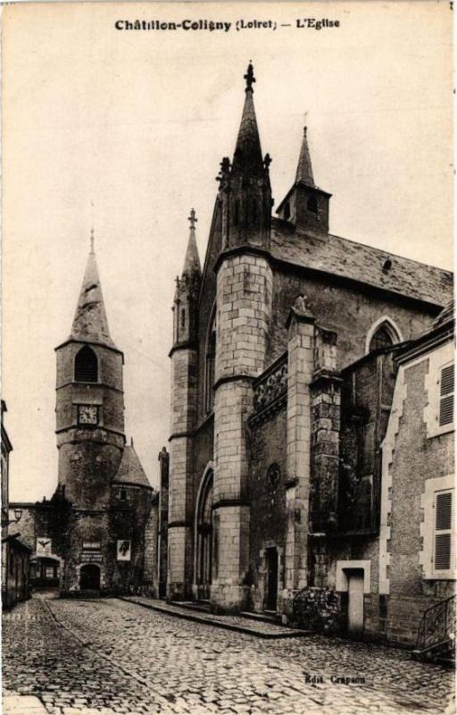 Carte postale ancienne Chatillon - Coligny - L'Eglise