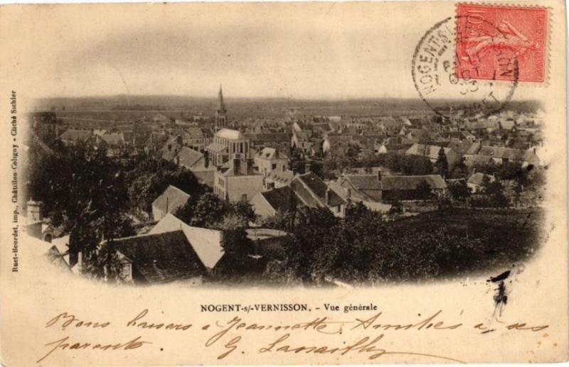 Carte postale ancienne Nogent s/-Vernisson - Vue générale