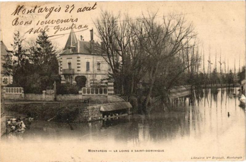 Carte postale ancienne Montargis - Le Loing a Saint-Dominique à Montargis