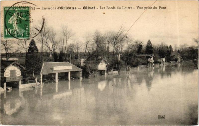 Carte postale ancienne Env. d'Orleans - Olivet - Les Bords du Loiret - Vue prise du.. à Olivet