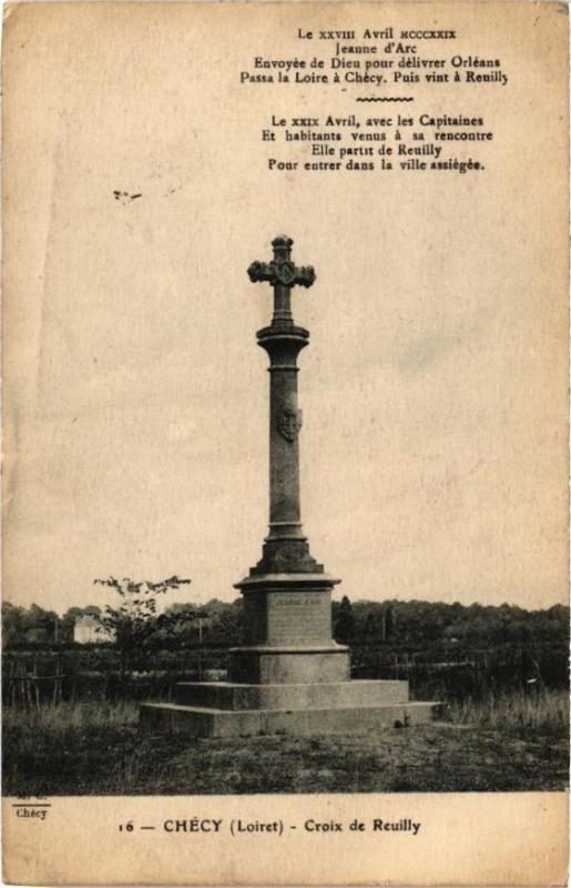 Carte postale ancienne Checy - Croix de Reuilly à Chécy