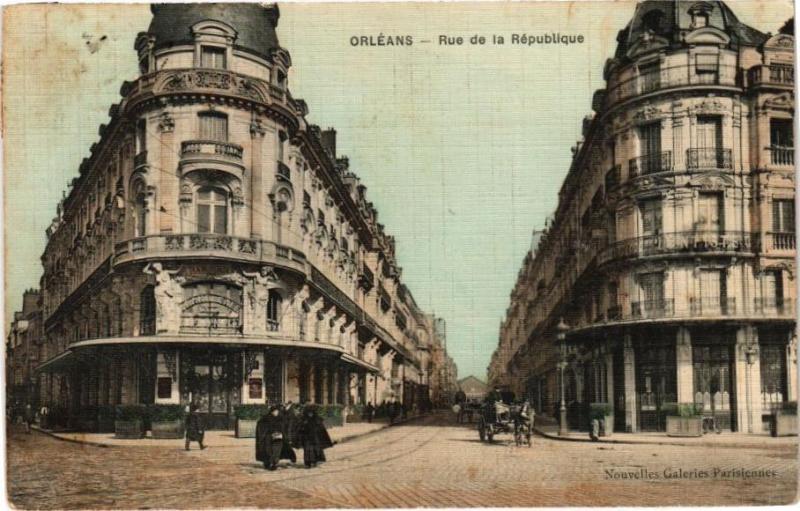 Carte postale ancienne Orleans - Rue de la Republique à Orléans