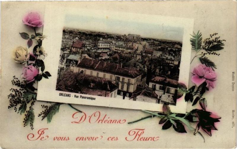 Carte postale ancienne D'Orleans Je vous envoie ces Fleura