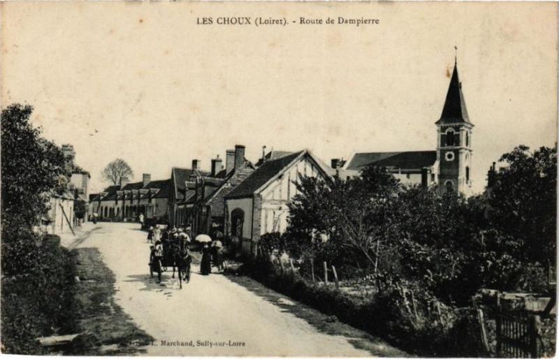 Carte postale ancienne Les Choux - Route de Dampierre aux Choux
