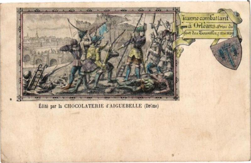 Carte postale ancienne Jeanne combattant a Orleans