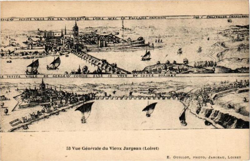 Carte postale ancienne Vue générale du vieux Jargeau à Jargeau