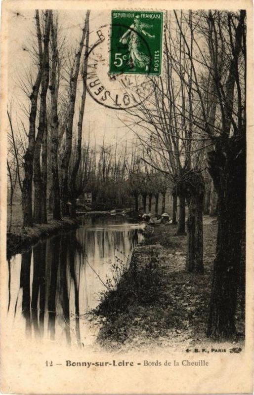 Carte postale ancienne Bonny-sur-Loire - Bords de la Cheuille à Bonny-sur-Loire
