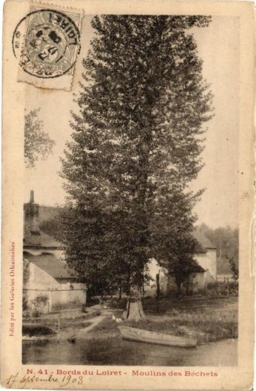 Carte postale ancienne Bords du Loiret - Moulin des Bechets