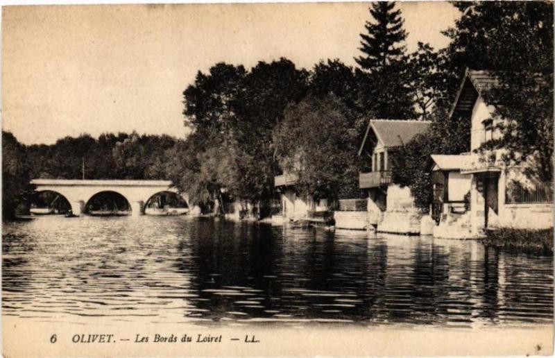 Carte postale ancienne Olivet - Les Bords du Loiret à Olivet