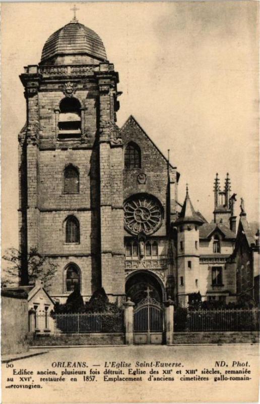 Carte postale ancienne Orleans - L'Eglise Saint-Euverse à Orléans