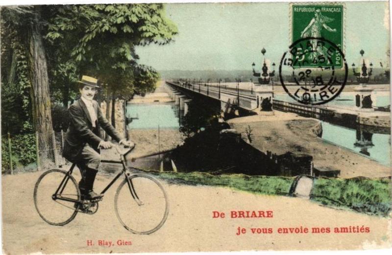 Carte postale ancienne De Briare je vous envoie mes amities à Briare