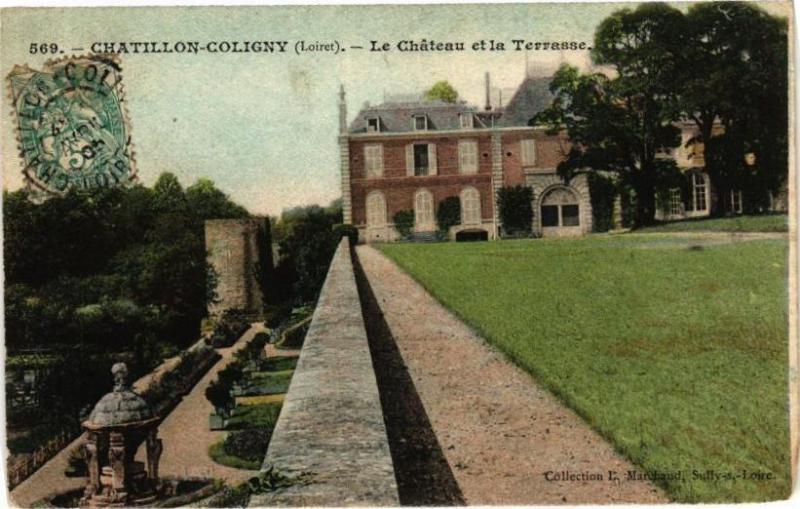 Carte postale ancienne Chatillon - Coligny - Le Chateau et la Terrasse