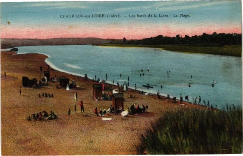 Carte postale ancienne Chatillon-sur-Loire - Les bords de la Loire - La Plage à Châtillon-sur-Loire