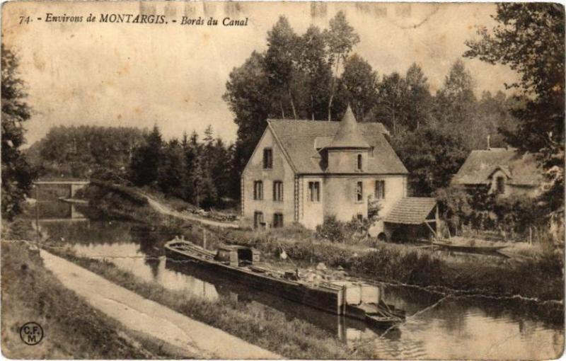 Carte postale ancienne Env. de Montargis - Bords du Canal à Montargis