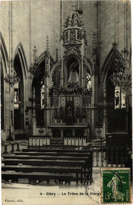 Carte postale ancienne Clery-Le Trone de la Vierge