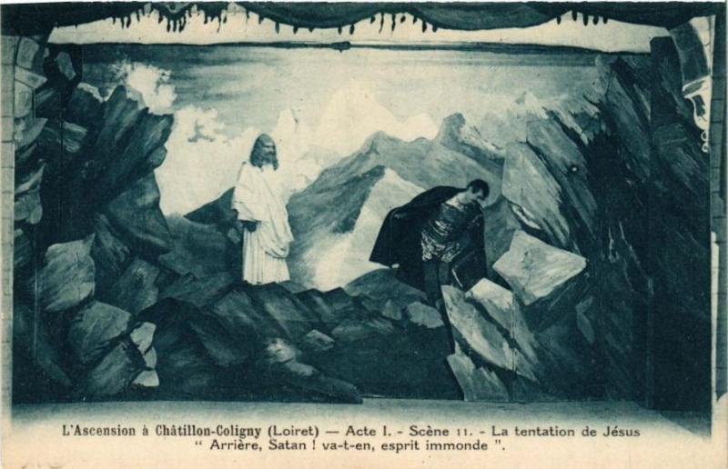 Carte postale ancienne L'Ancension a Chatillon-Coligny - Acte I-Scene 11...
