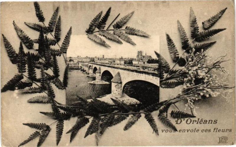 Carte postale ancienne D'Orleans Je vous envoie ces fleurs