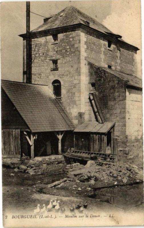 Carte postale ancienne Bourgueil - Moulin sur le Douer à Bourgueil