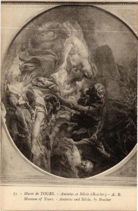 Carte postale ancienne Musée de Tours-Amintas et Silvia à Tours