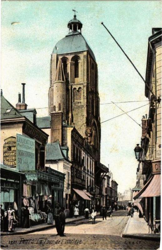 Carte postale ancienne Ed. Aqua 1421 Tours La Tour de l'Horloge à Tours