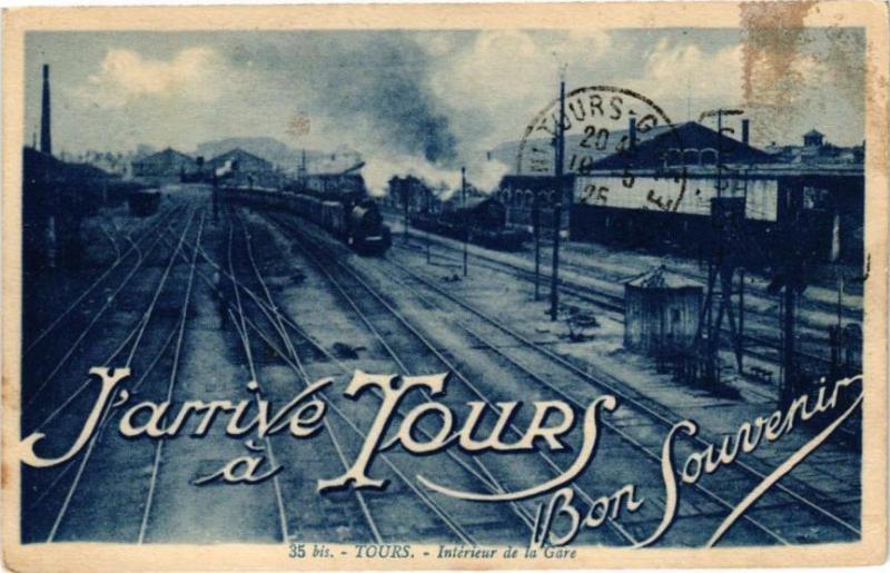 Carte postale ancienne J'Arrive a Tours bon Souvenir à Tours