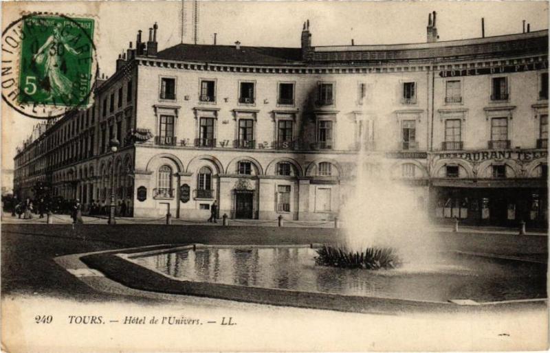 Carte postale ancienne Tours-Hotel de l'Univers à Tours
