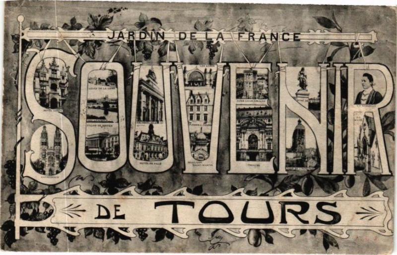 Carte postale ancienne Jardin de la France-Souvenir de Tours à Tours