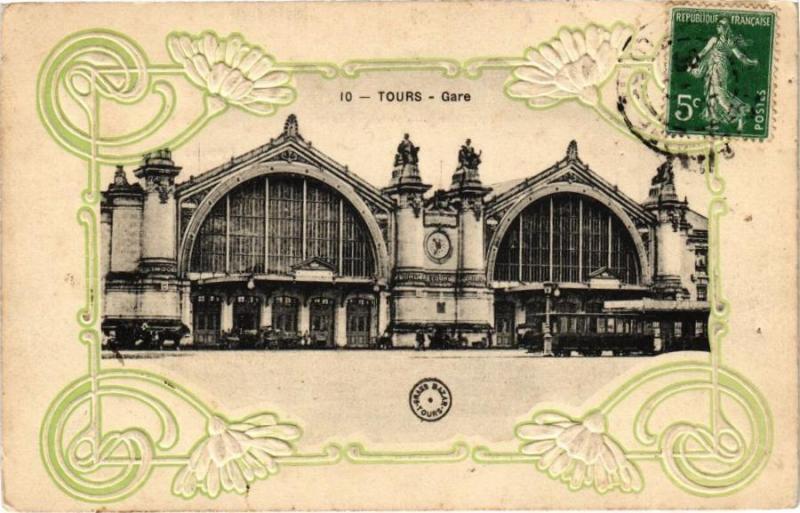 Carte postale ancienne Tours-Gare à Tours