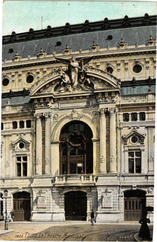 Carte postale ancienne Ed. Aqua 1420 Tours Le Theatre Municipal à Tours