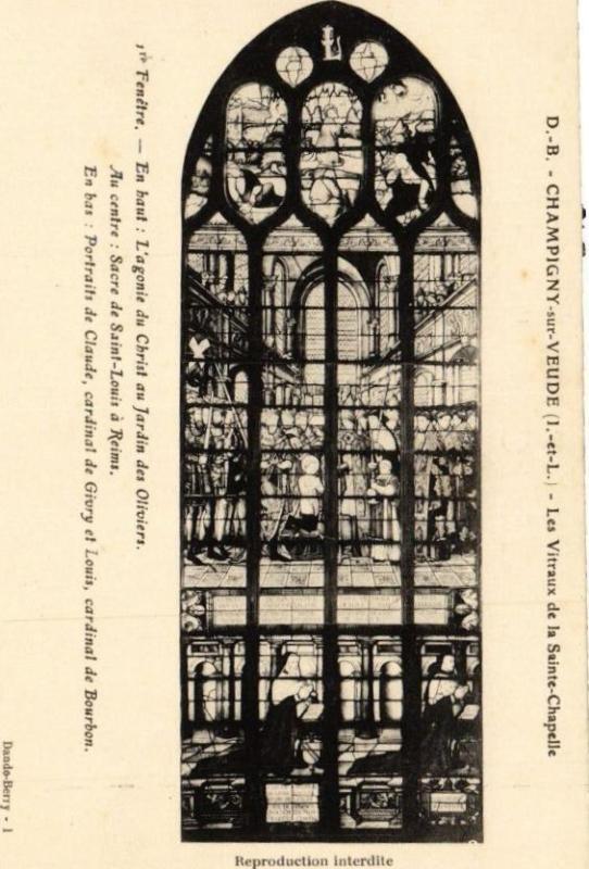 Carte postale ancienne Champigny-sur-Veude - Les Vitraux de la Sainte-Chapelle à Champigny-sur-Veude