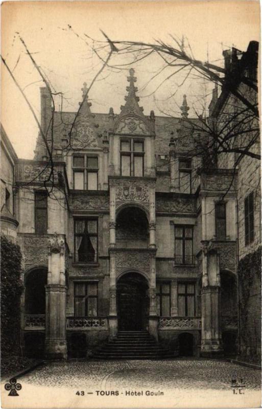 Carte postale ancienne Tours - Hotel Couin à Tours