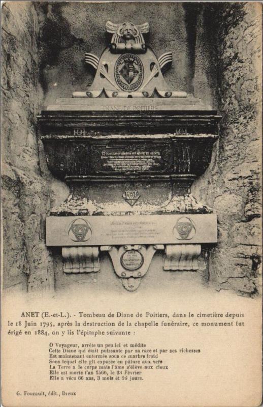 Carte postale ancienne Anet Tombeau de Diane de Poitiers