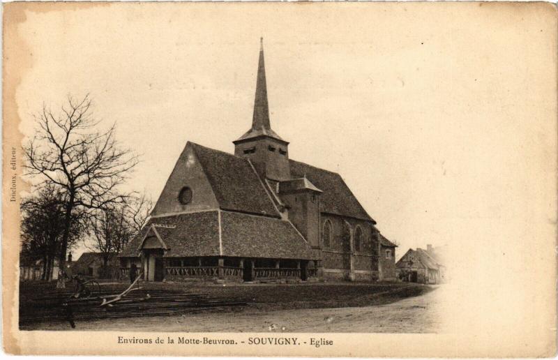 Carte postale ancienne Env. de la Motte-Beuvron - Souvigny - Eglise