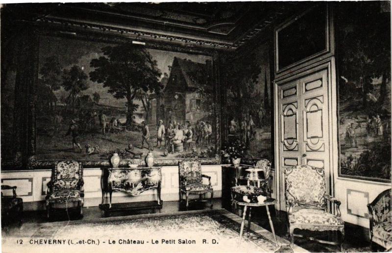 Carte postale ancienne Cheverny-Le Chateau-Le Petit Salon à Cheverny