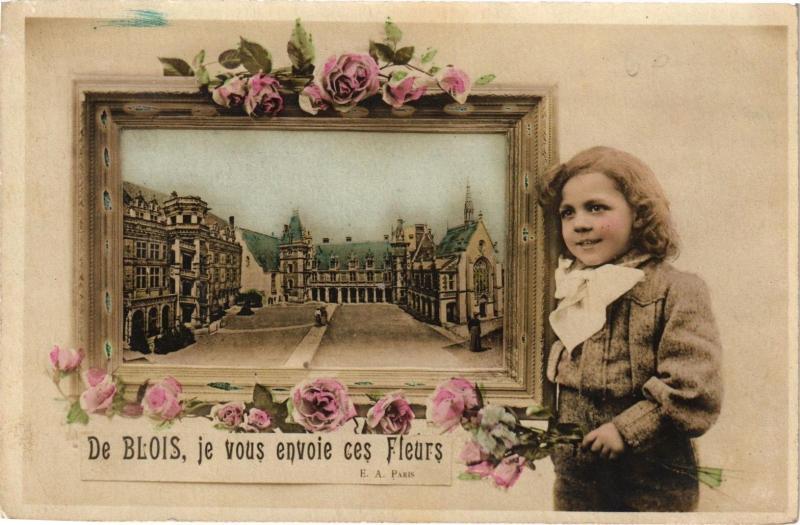 Carte postale ancienne De Blois je vous envoie ces Fleurs à Blois